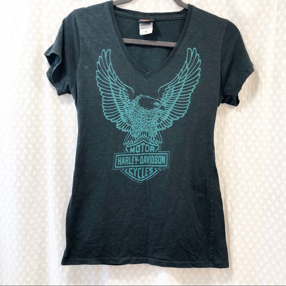 HARLEY DAVIDSON • Dark green graphic tee SMALL